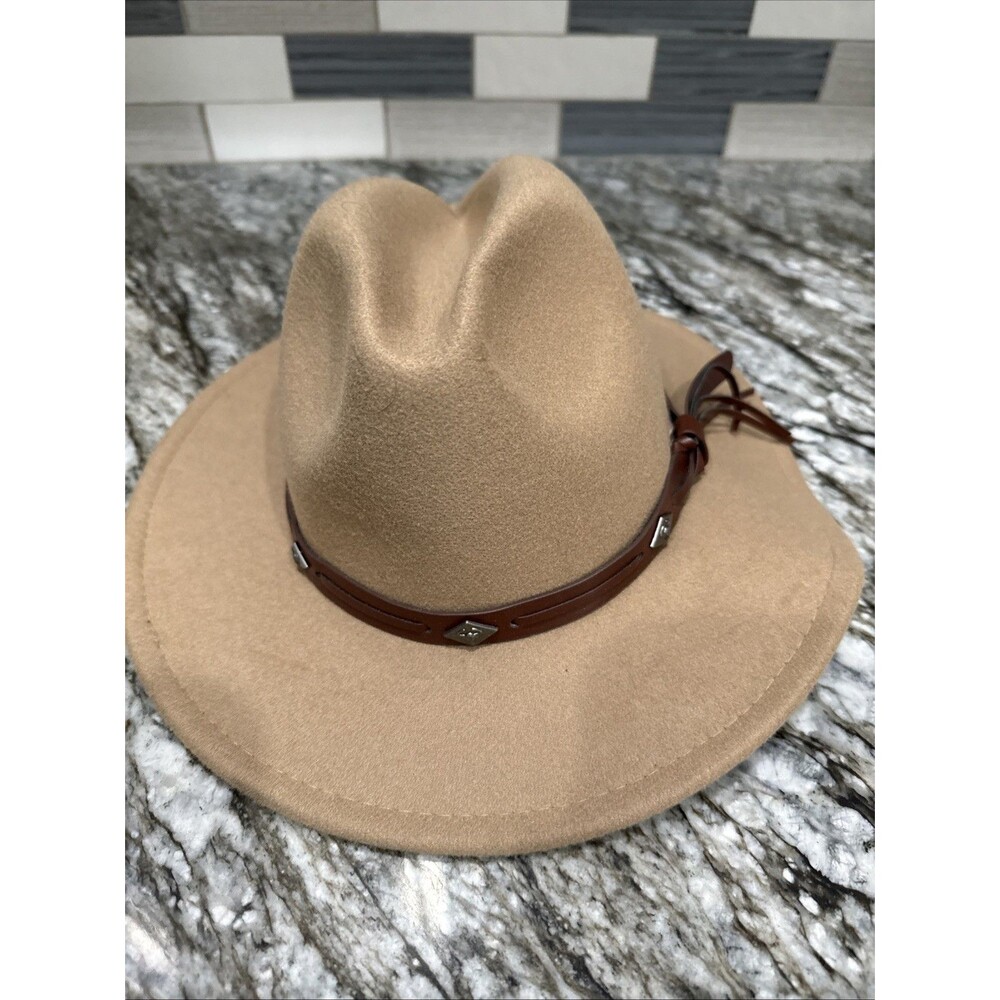 Brown Western Fedora Hat for Men Casual Solid Classic One Size Adjustable